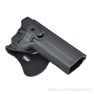 Pistol holster for Tactical 1911, made of polymer, with release button, soft silicone paddle